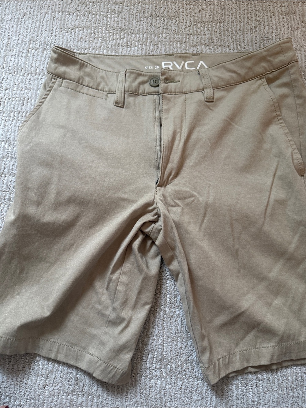 RVCA Men's Khaki Flat Front Shorts size 29